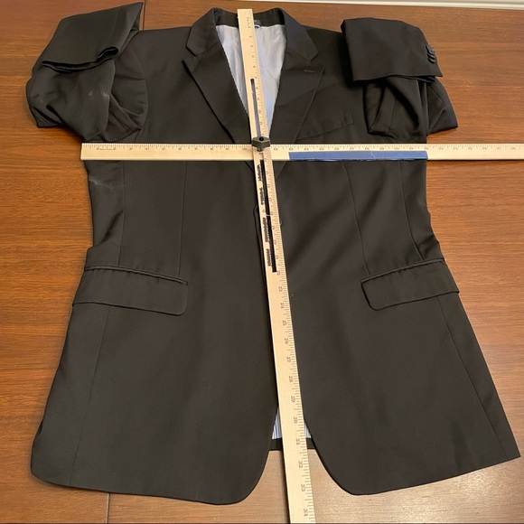 Tommy Hilfiger Mens Two Button Blazer Blue Lined Notch 41R FLAW Stain - Picture 12 of 13